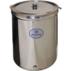 Δοχείο inox sansone 1000 λιτ. κολλητό πάτο, με απλό καπάκι 