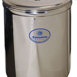 Δοχείο inox sansone 1000 λιτ. κολλητό πάτο, με απλό καπάκι 