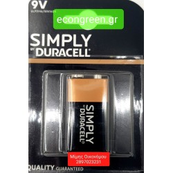 Duracell Simply Αλκαλική Μπαταρία 9V 1τμχ